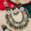Royal Green & Ruby Kundan Necklace Set with Earrings